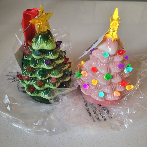 Mr. Christmas Holiday Mr Christmas Ceramic Tree 2x Ornaments